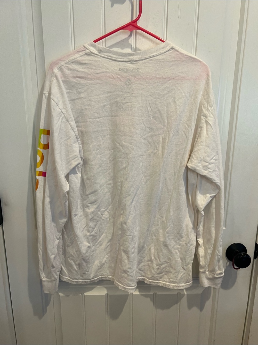 Polaroid White Long Sleeve Tee with Rainbow Logo L - Picture 5 of 5